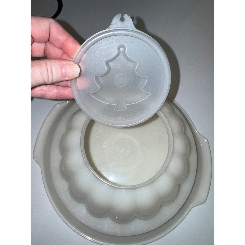Tupperware Jelly Mold Set Christmas Tree Insert Serving Dish vintage‎